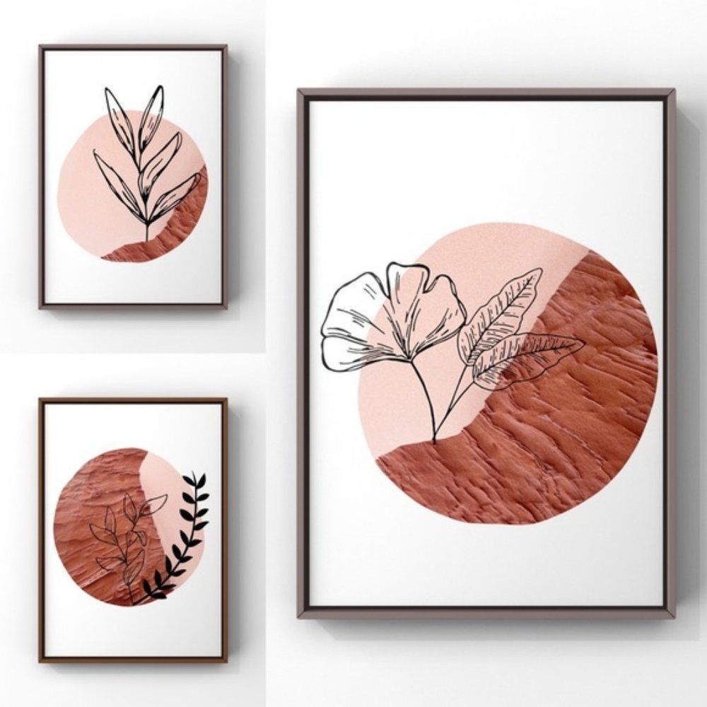 Set of three minimalist modern boho art print
